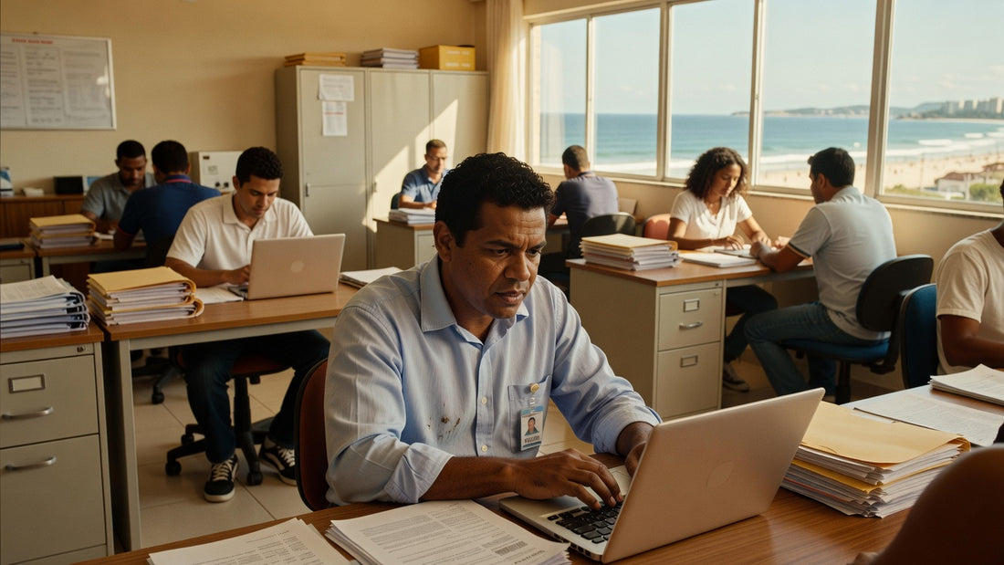 Profissionais de tecnologia em ambiente de coworking em Florianópolis