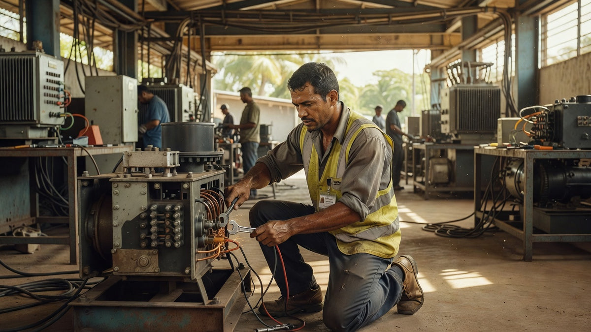 Técnicos em eletrotécnica atuando no polo industrial de Manaus